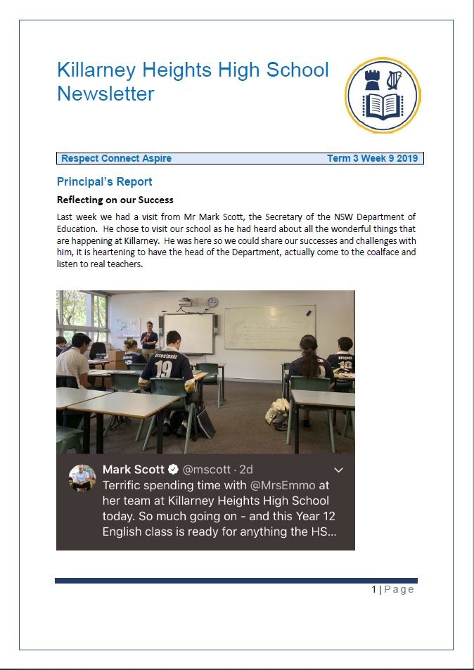 Term 3 Week 9 2019 Newsletter